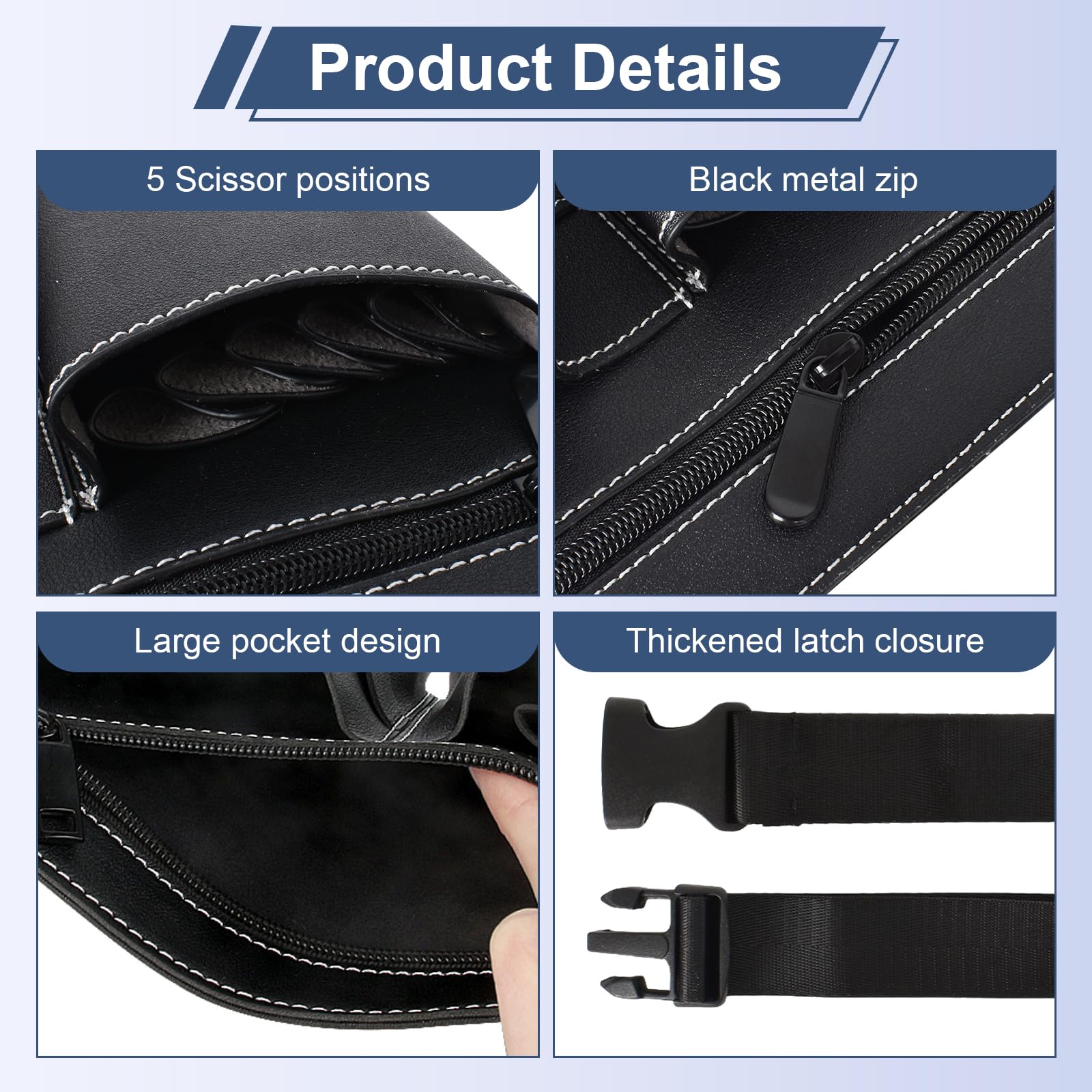 Marsupio Porta Forbici Parrucchiere,Borsa da Barbiere in Pelle PU,Cintura per Forbici Parrucchiere,Organizzatore per Parrucchieri e Truccatori,Borsa Professionale per Forbici,Borsa Strumenti da Salon
