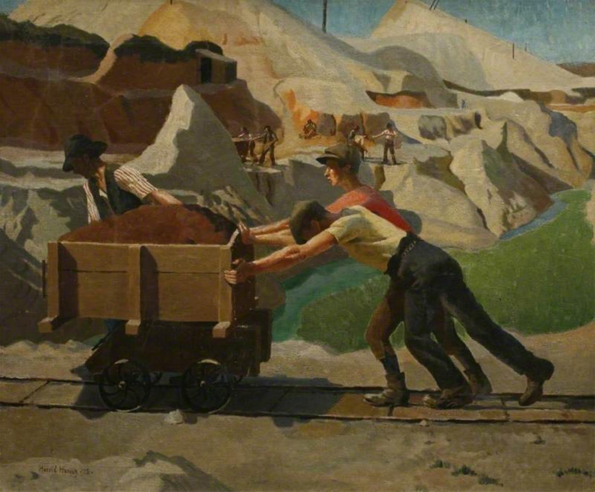 RZHRHJES Retro Picture Portrait Oil Painting Modern Wall Artwork the Clay Pit by Harold Harvey Canvas Poster for Office Decor 60x90cm
