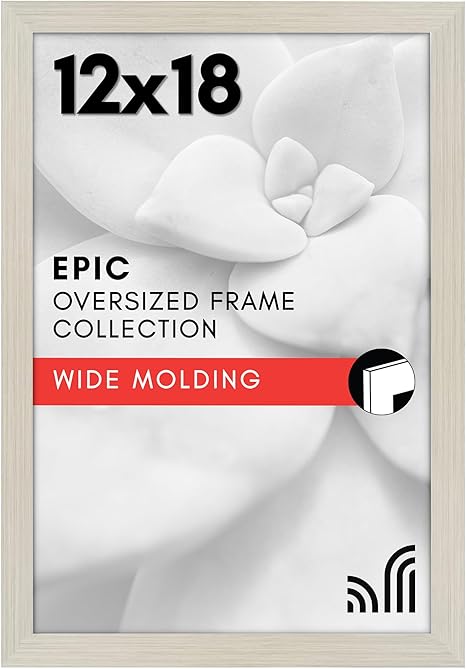 Americanflat 12x18 Poster Frame with Polished Plexiglass - Wide Picture Frames Made of Engineered Wood for Vertical or Horizontal Wall Display - Epic Collection - Light Wood