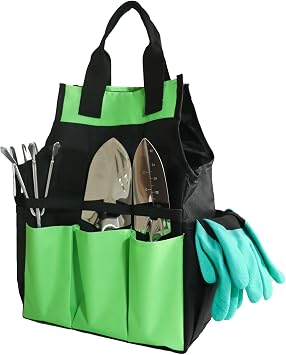 Garden Tool Bag, Large Oxford Garden Tool Organizer, Gardening Tote Bag with 8 Pockets & Handle, Gardening Tools Organizer for Indoor and Outdoor Use, Ideal Gifts for Woman Man, Tools Not Included