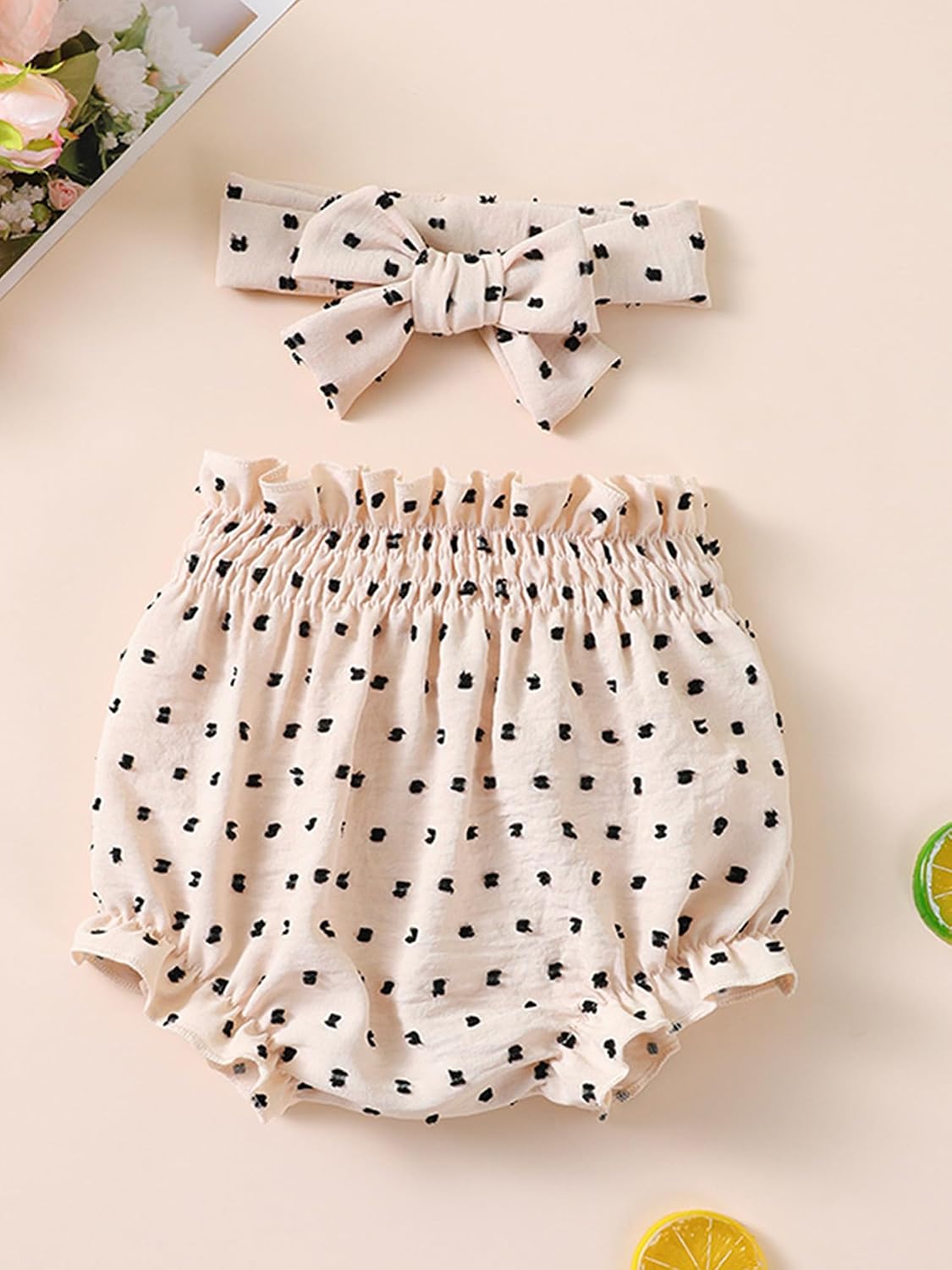 Toddler Ruffled Diaper Cover Ups Vintage Polka Dots Outfit Party Supplies 90s Themed Fancy Dress Khaki 3-6 Months