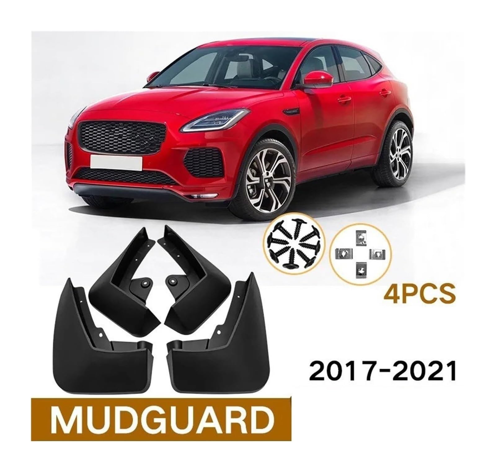 Pour Jaguar Pour E-PACE 2017-2021 Garde-boue Avant Et Arrière Style De Roue Anti-éclaboussures Moulés Protection anti-éclaboussures