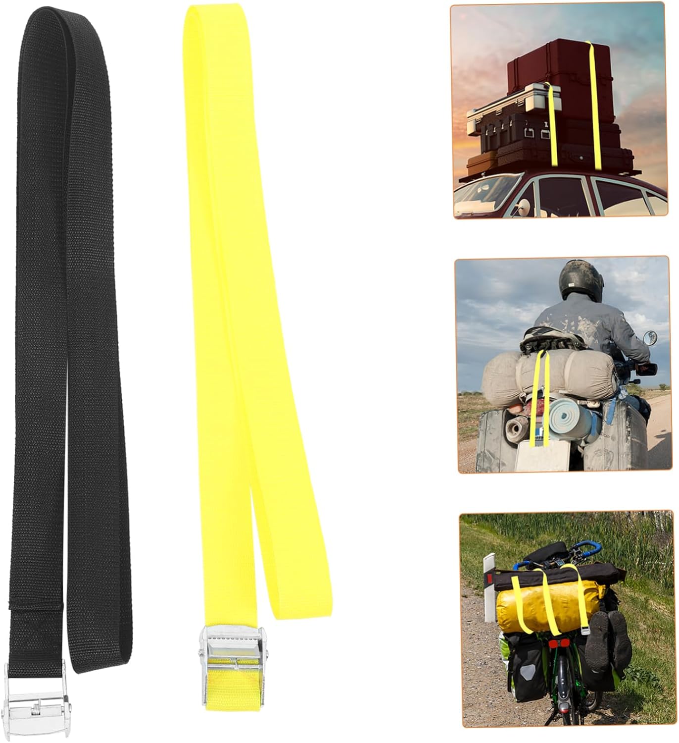 BESPORTBLE 8pcs Adjustable Cargo Straps for and Motorcycles Heavy Duty Ratchet Tie Down Straps for Securing Luggage and Preventing Falls During Travel