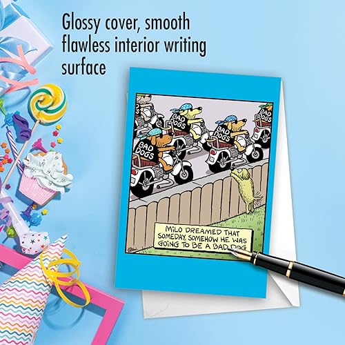 Miniatura 5 de NobleWorks - Tarjeta de felicitación de cumpleaños histérica con sobre de 5 x 7 pulgadas (1 tarjeta) - Perro malo, C10301BDG