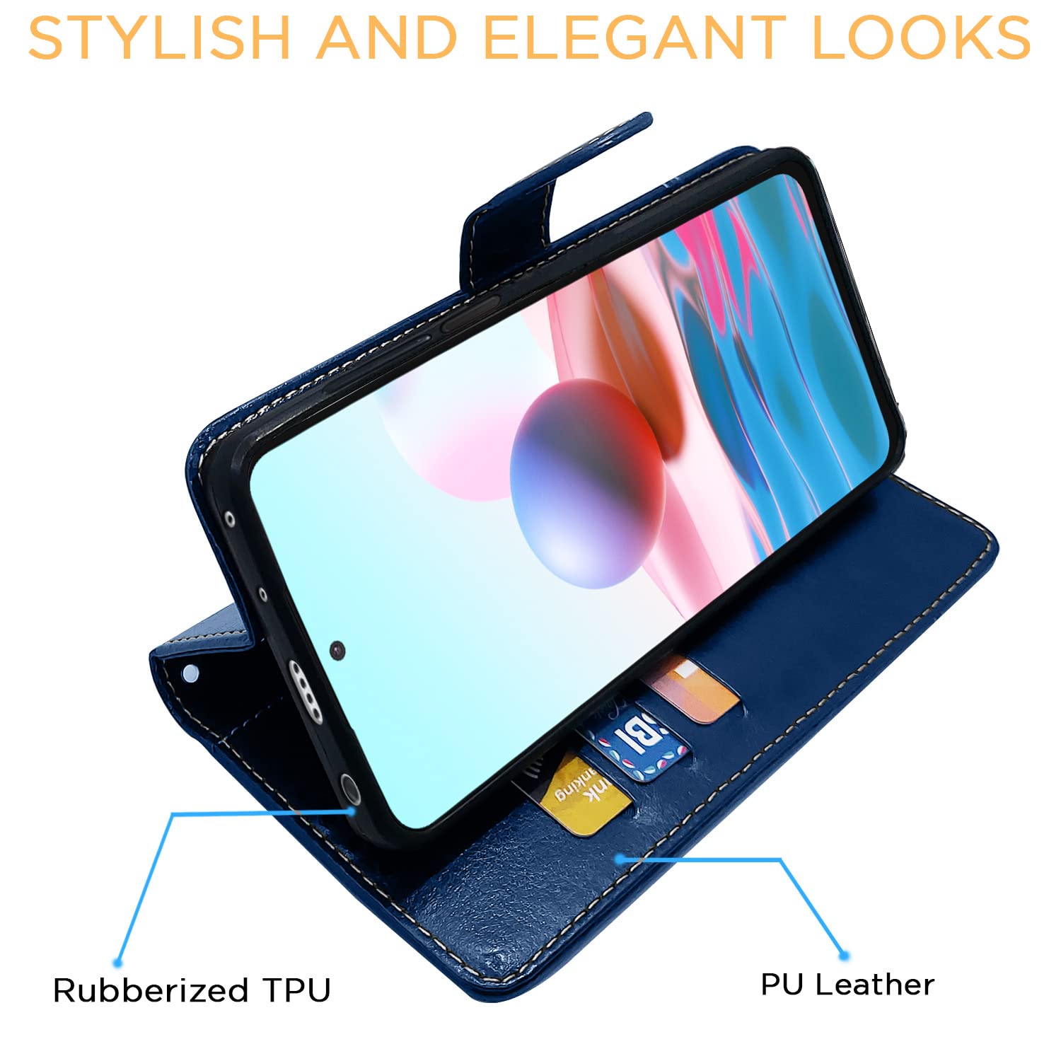 Pikkme Redmi Note 10 Pro Flip Cover - Wallet & Stand -5