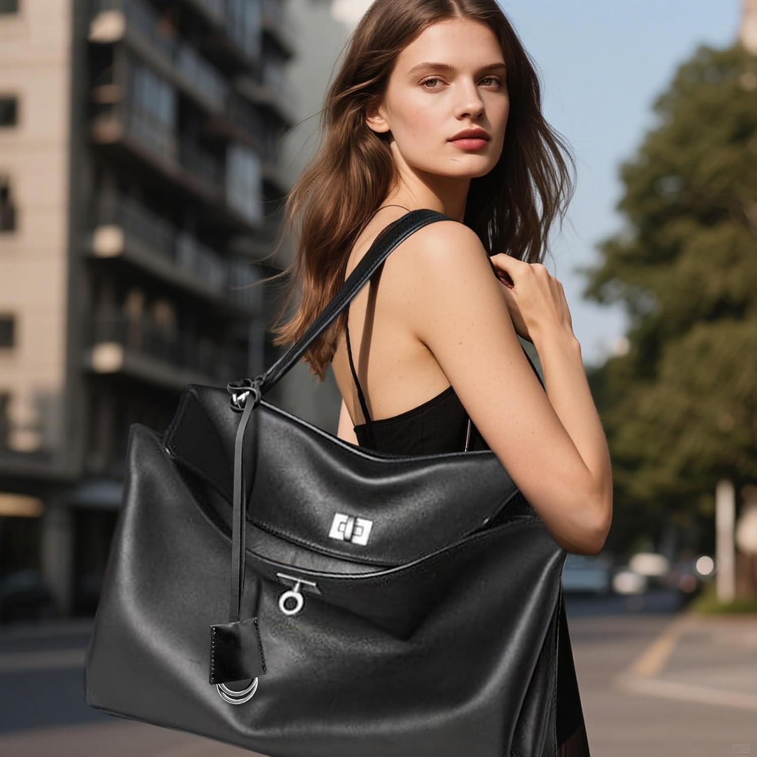 Genuine Leather Tote Bag for Women: Fashion Shoulder Handbag Soft Leather Crossbody Purse - Ladies Satchel Purse - Image 2