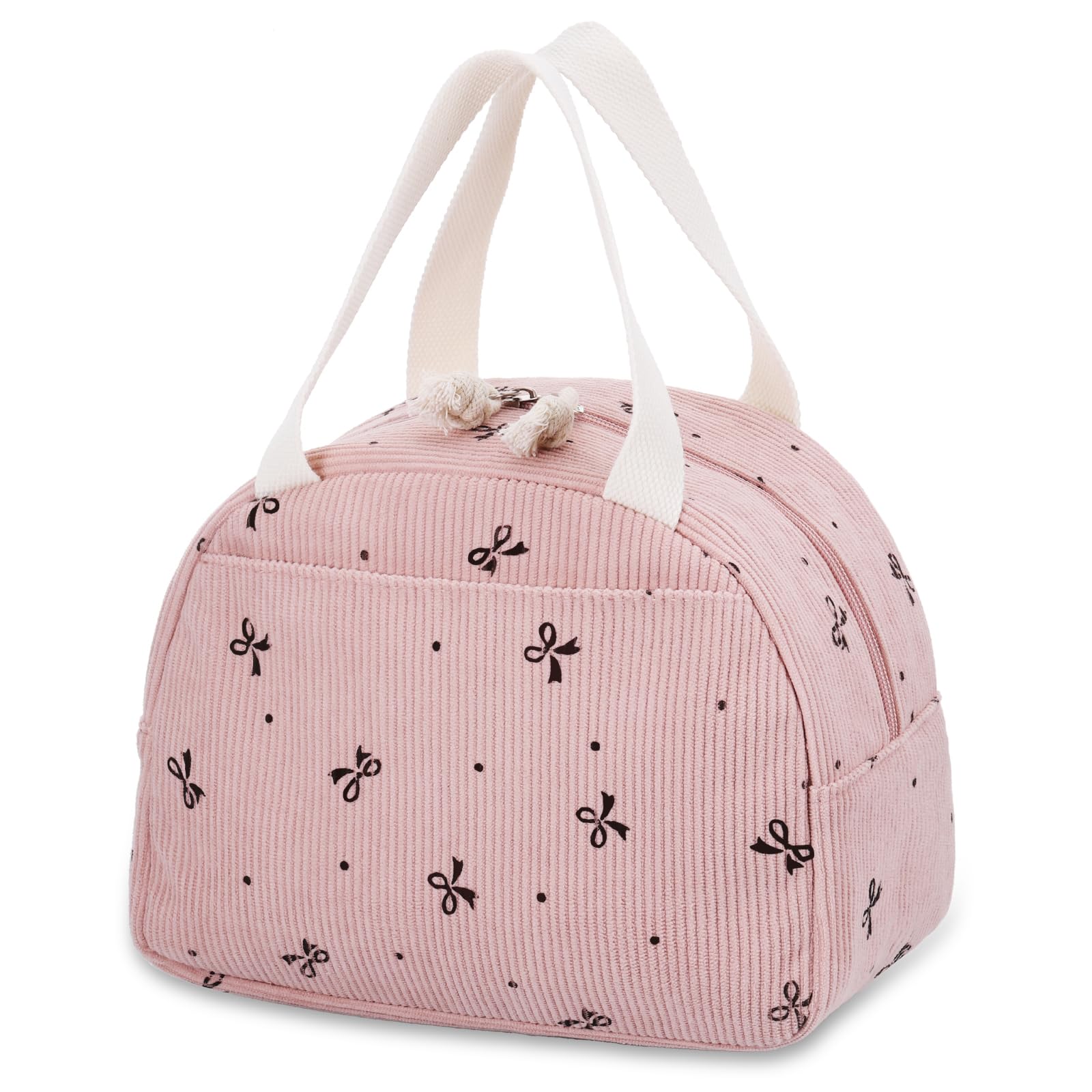 TranRantic Insulated Lunch Bags for Girls Women, Reusable Bow Pink Lunch Bag for Kids Adult, Large Capacity Leakproof Lunch Box for School, Commutes, Travel, Outdoor