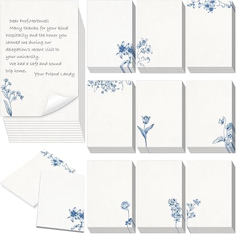 Spiareal 100 Pcs Blank Note Cards 4 x 6 in Blank Decorative Notecards index cards bulk Thank Greeting Notecards for DIY School Office Wedding Baby Shower(Blue,Classic)