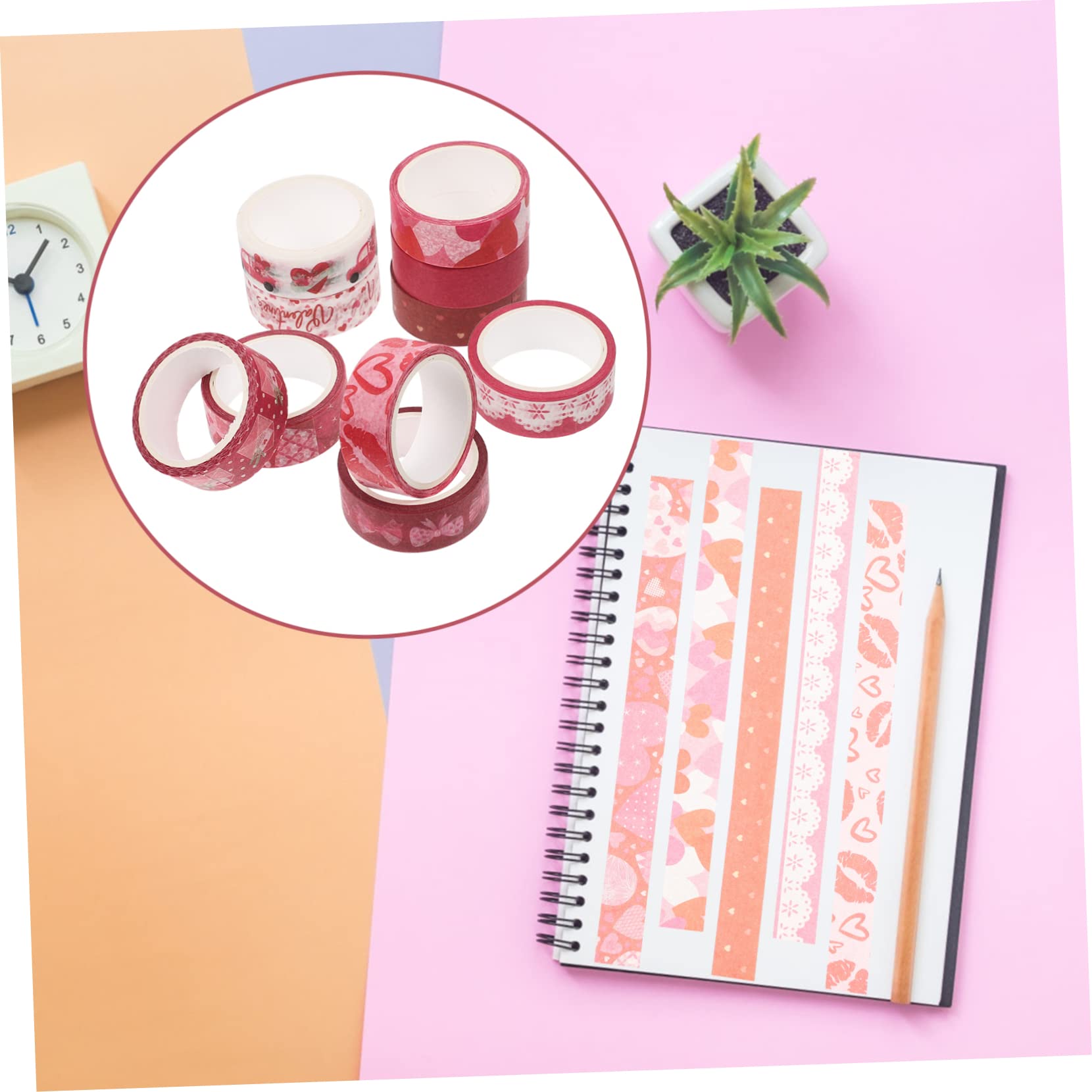 STOBOK 30rollen Teiliges Washi Tape Für Valentinstag Dekorative Klebebänder Für Scrapbooking Handwerk Planer Hochwertige Selbstklebende Masking Tapes Mit Ästhetischen Mustern