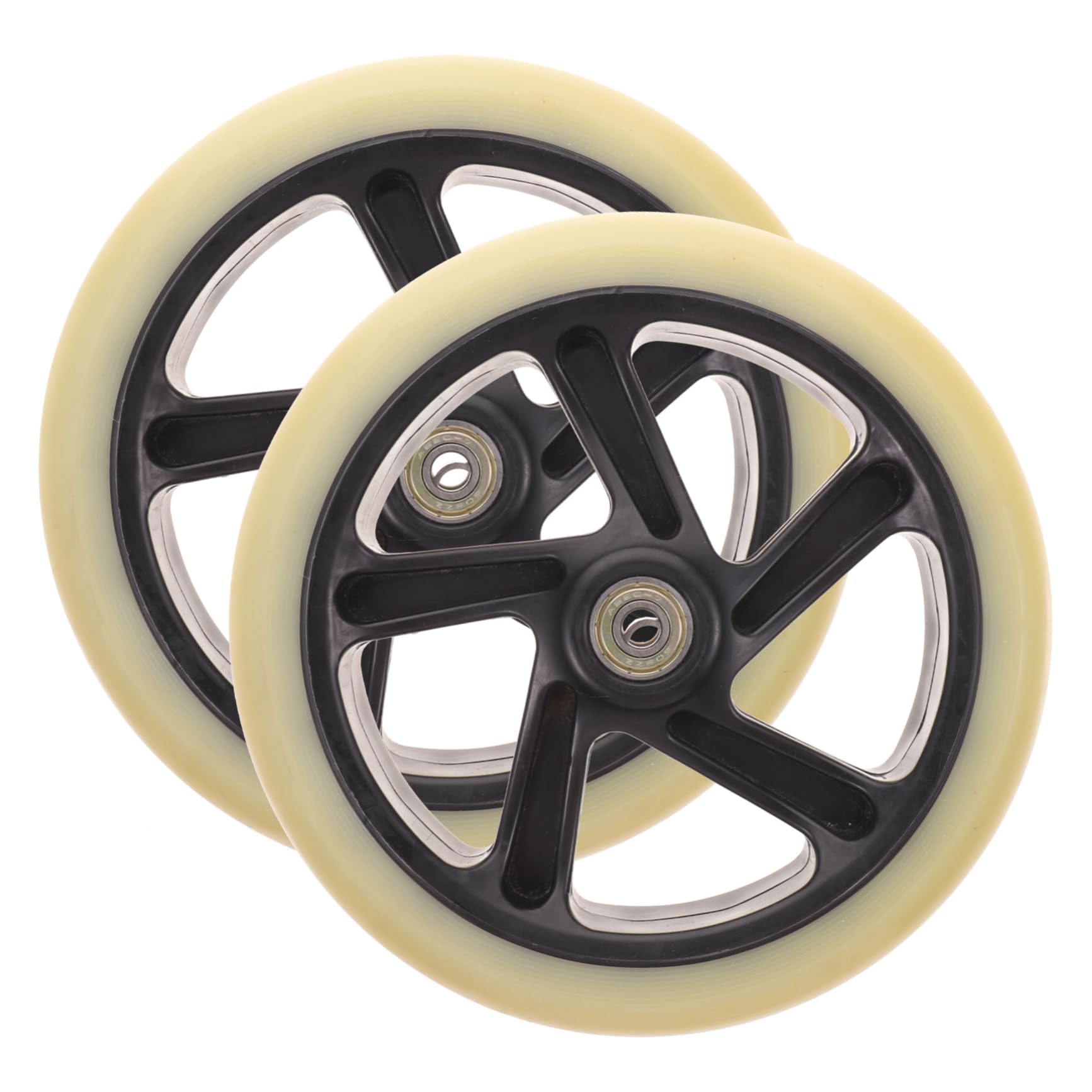 POPETPOP 2Pcs High Performance PU Scooter Wheels with Bearings Shockproof Wear Resistant Design for Skateboards Scooters and Daily Practice