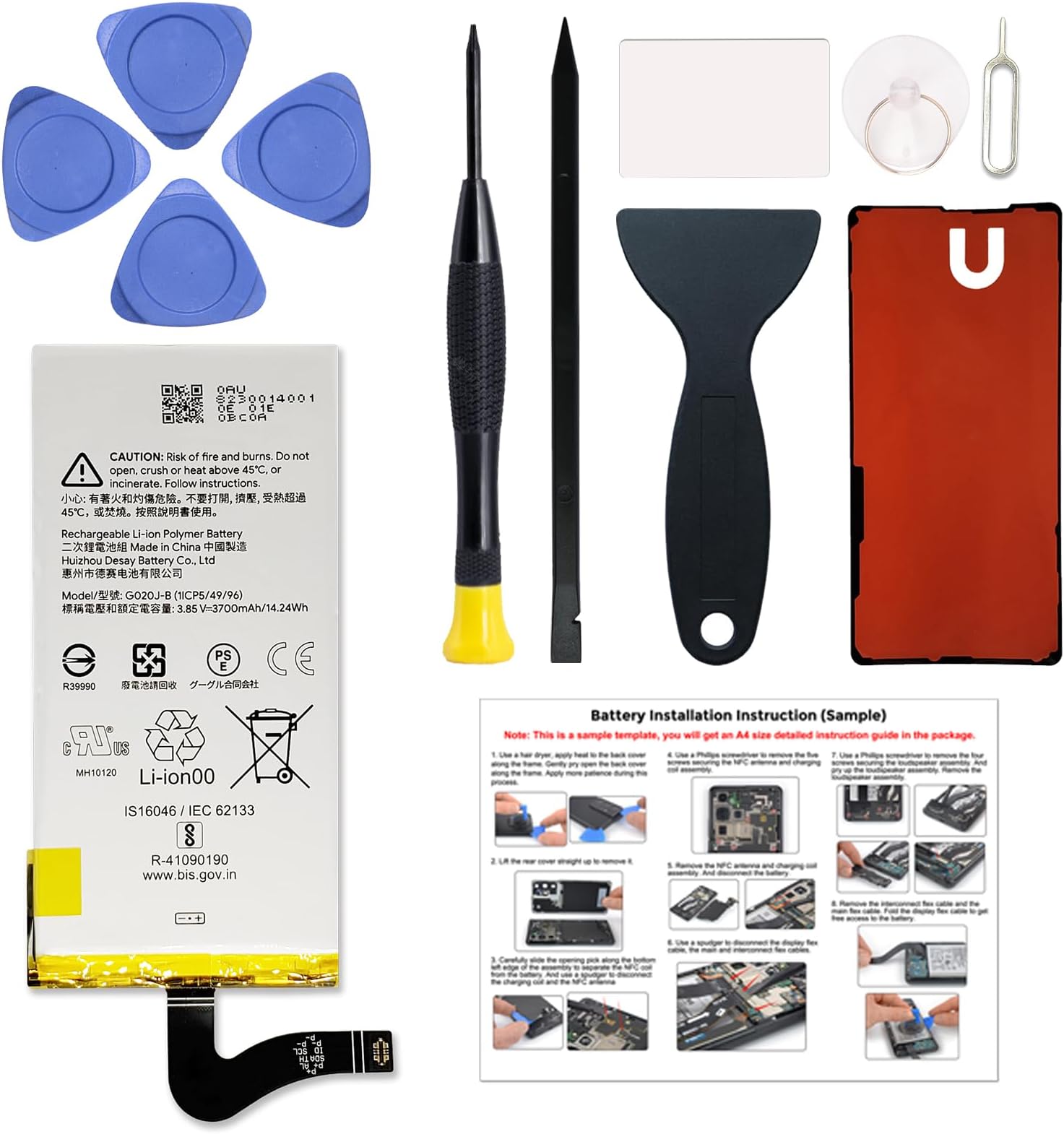 Replacement Battery for Pixel 4 XL, New 0 Cycled Li-ion Battery G020J-B Compatible with Pixel 4 XL, with Instruction & Tools