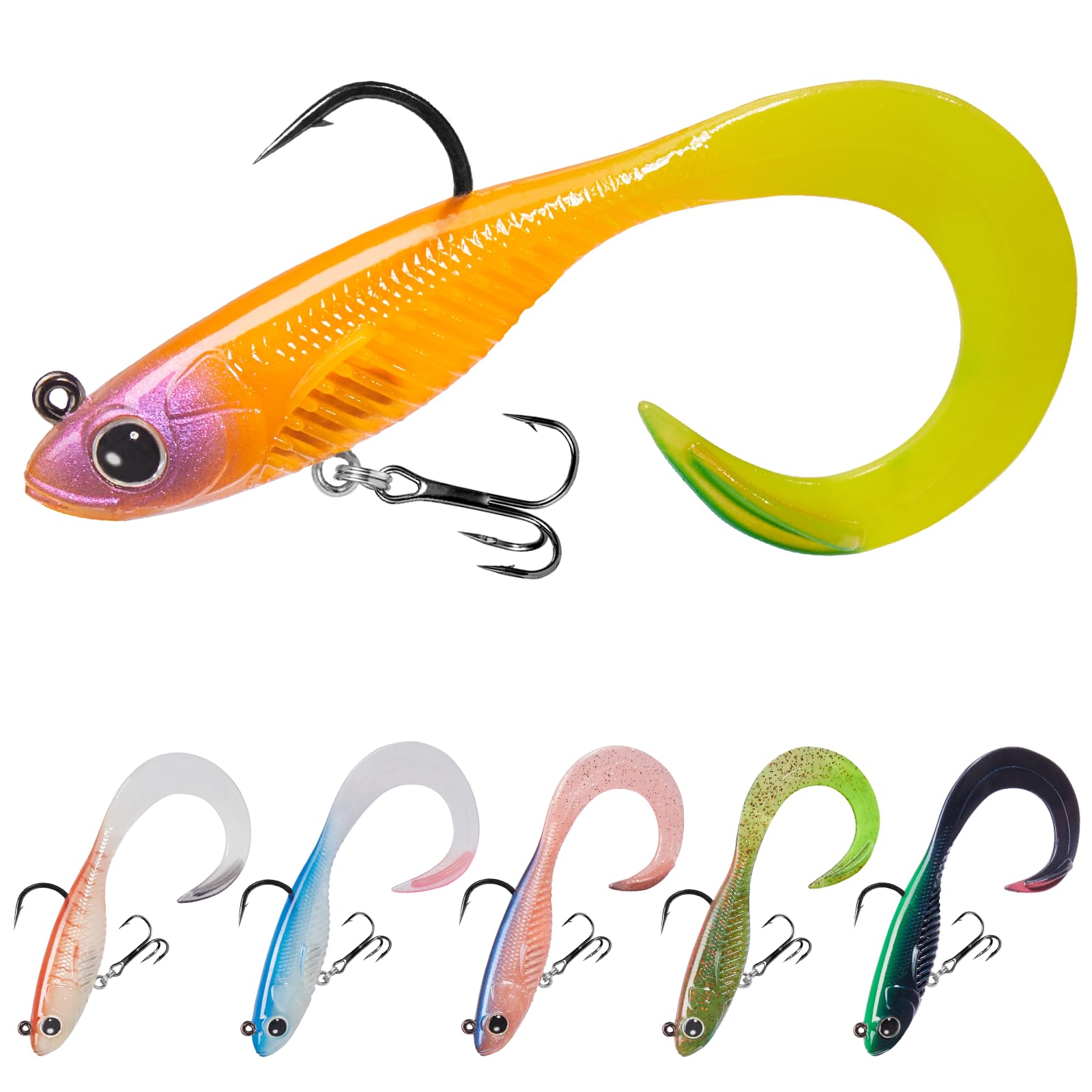 TRUSCEND Easy Catch Pre-Rigged Soft Fishing Lures, Super Durable TPE Swimbaits for More Bite, Well-Made Premium Fishing Gifts for Bass Pike Trout Perch, Saltwater Freshwater Baits Keep Separately โ image 1