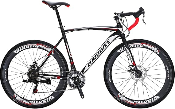 EUROBIKE Road Bike,21 Speed Bicycle with Disc Brake,700C Wheels Road Bikes for Men or Women,49cm/54cm Frame for Adult Cycling Bicycle