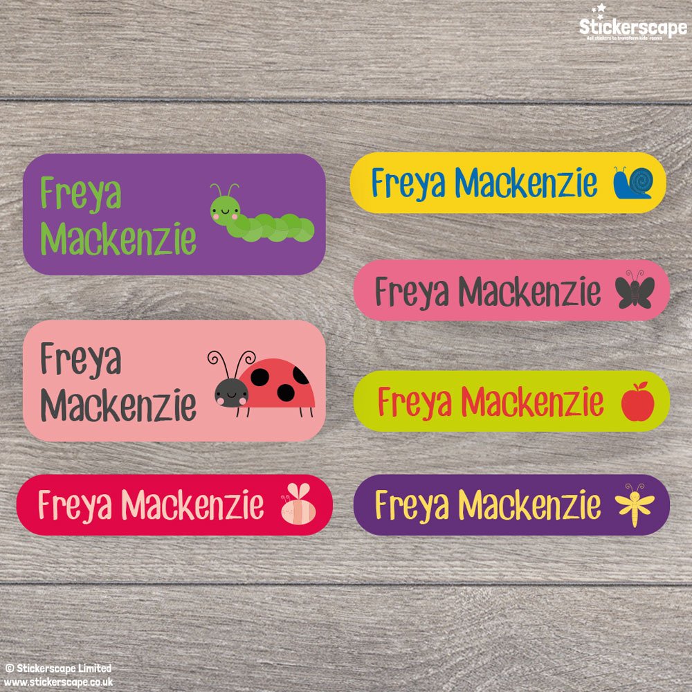 Buy 46 Insect iron on and stick on name labels for children (Option 4 ...