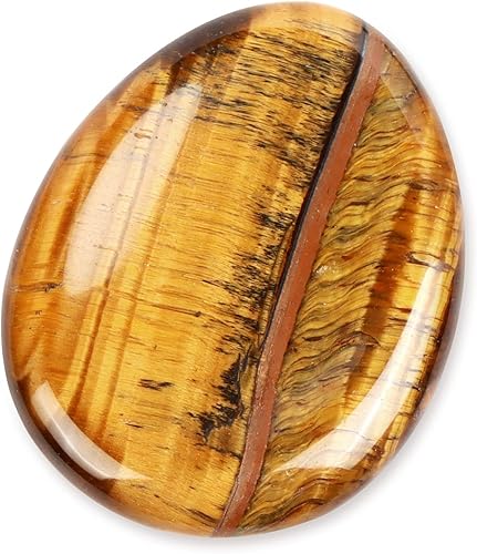 Miniatura 2 de Artistone Piedra de preocupación del pulgar de ojo de tigre amarillo de 1.5 pulgadas, cristales de chakra de ansiedad, bolsillo de palma, cristal