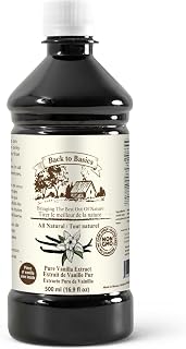 Back to Basics – All Natural - Pure Vanilla Extract – 16 oz – Mexican Vanilla – To Enhance Flavors in Cooking, Baking, and Dessert Making