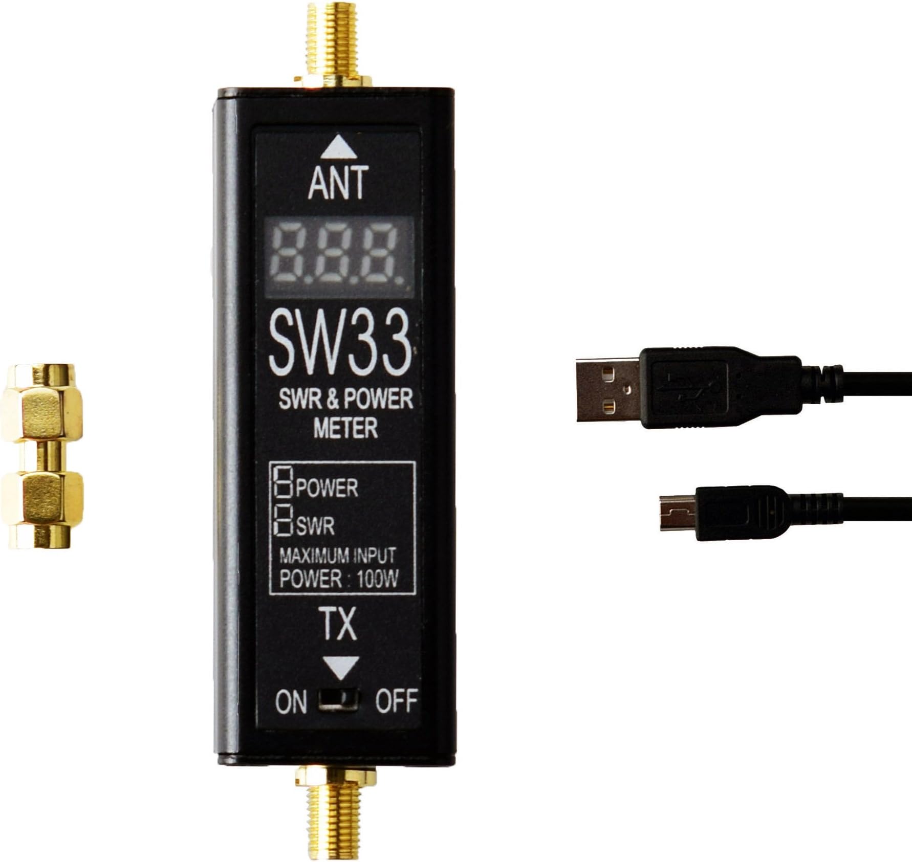 SW33 VHF/UHF mini Power & SWR Meter Radio portable handheld ham Black US