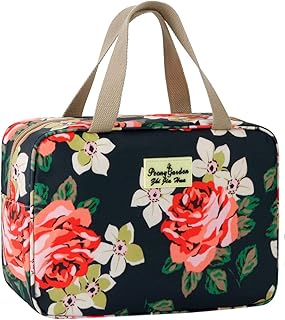 Toiletry Bag for Women Cosmetic Bag Large Toiletry Bag Navy Rose Toiletry Kit Leak Proof Toiletry Bag for Girls Make Up Bag Floral Cosmetic Case (Navy Rose)