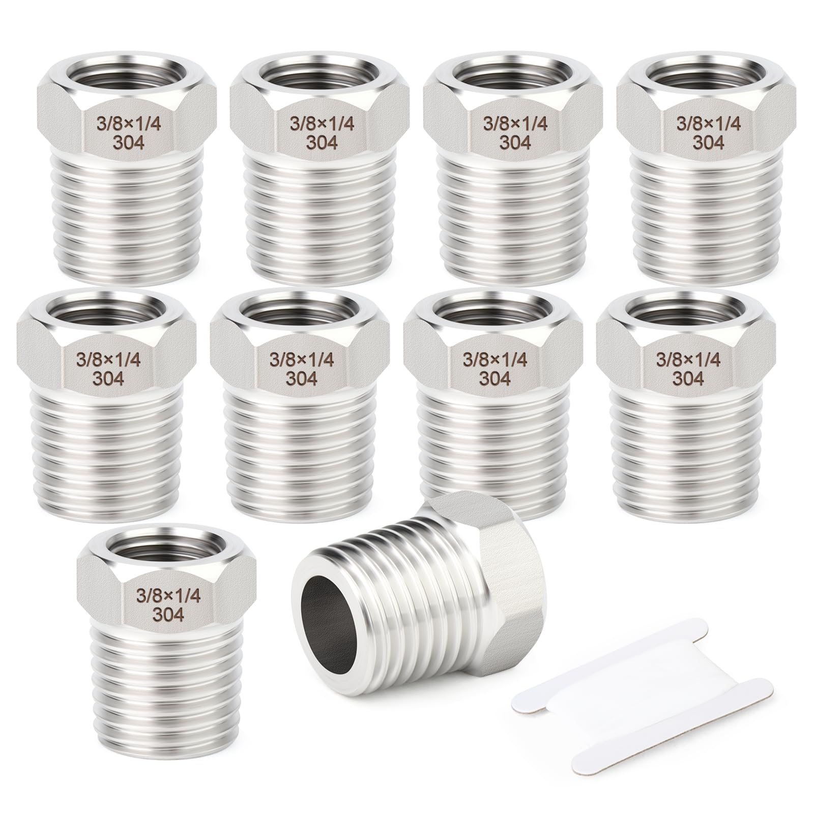 Snapklik.com : TAISHER 10PCS 304 Stainless Steel New Reducer Hex Bushing