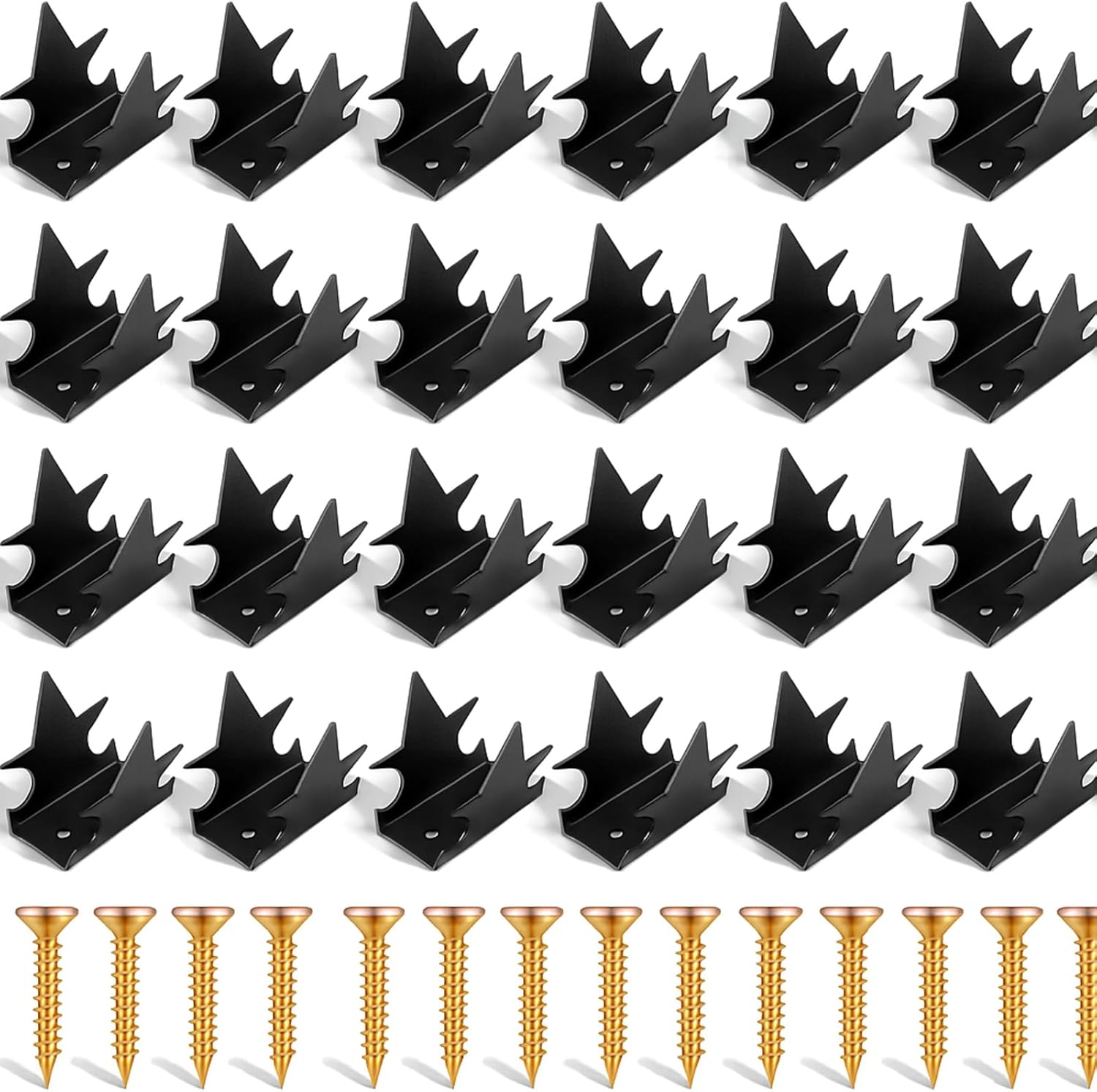 Blulu 24 Pcs Anti Climb Fence Spikes Intruder Deterrent Fence Wall Security Spikes for Outdoor Thief Bird Squirrel Raccoon Snake Cat Deterrent Garden Roofs Home Security (Black)