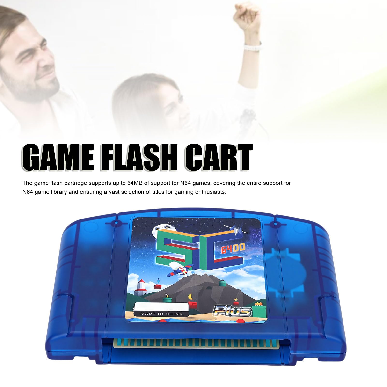 Annadue Cartucho Flash de Código Abierto, Carro Flash N64 de Código Abierto con Soporte 64DD, Copia de Seguridad de Guardado Automático, Cartucho de Tarjeta de Juego para Consola de (azul