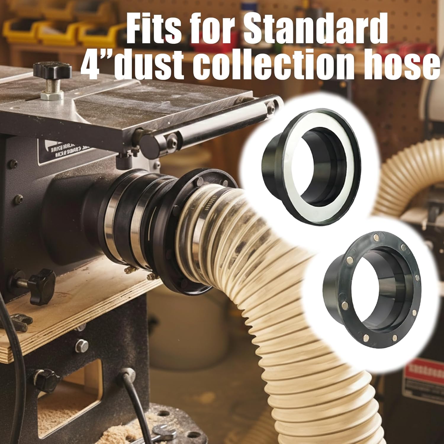 20-Piece Magnetic Dust Collection Fittings Kit, 4 Inch & 2.5 Inch Quick Connect System with 4" to 2.5" Reducer, Dust Collector Accessories for Woodworking Tools & Shop Vac