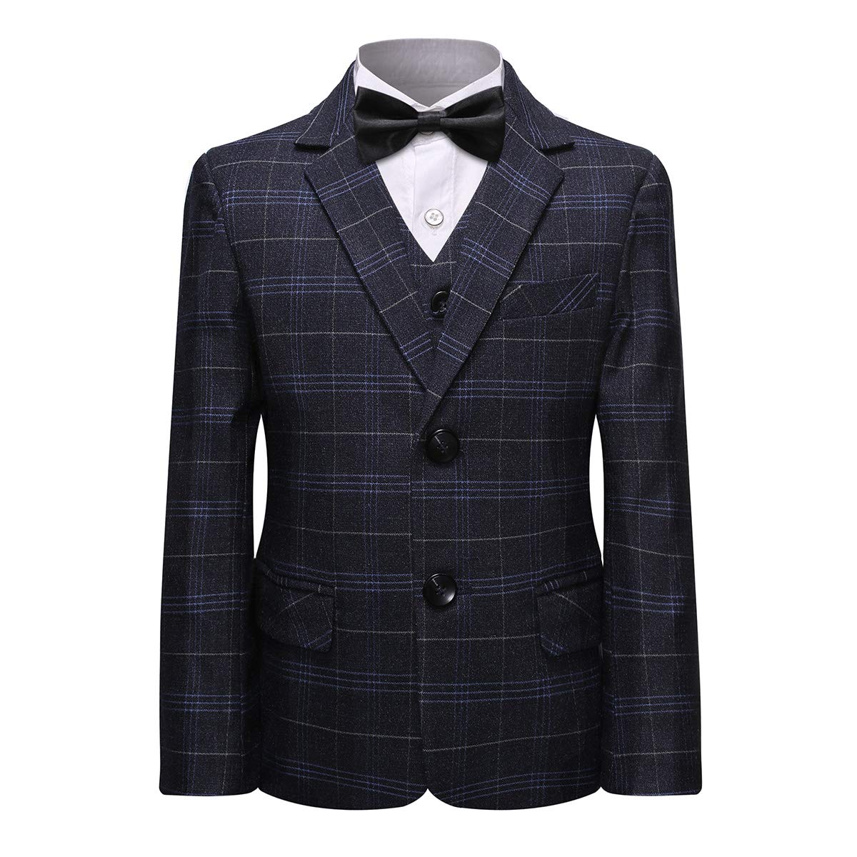 Sliktaa Traje de boda de 3 piezas para niños, traje de boda de corte ajustado, para fiesta, graduación, cumpleaños, traje único chaleco y traje de pantalón