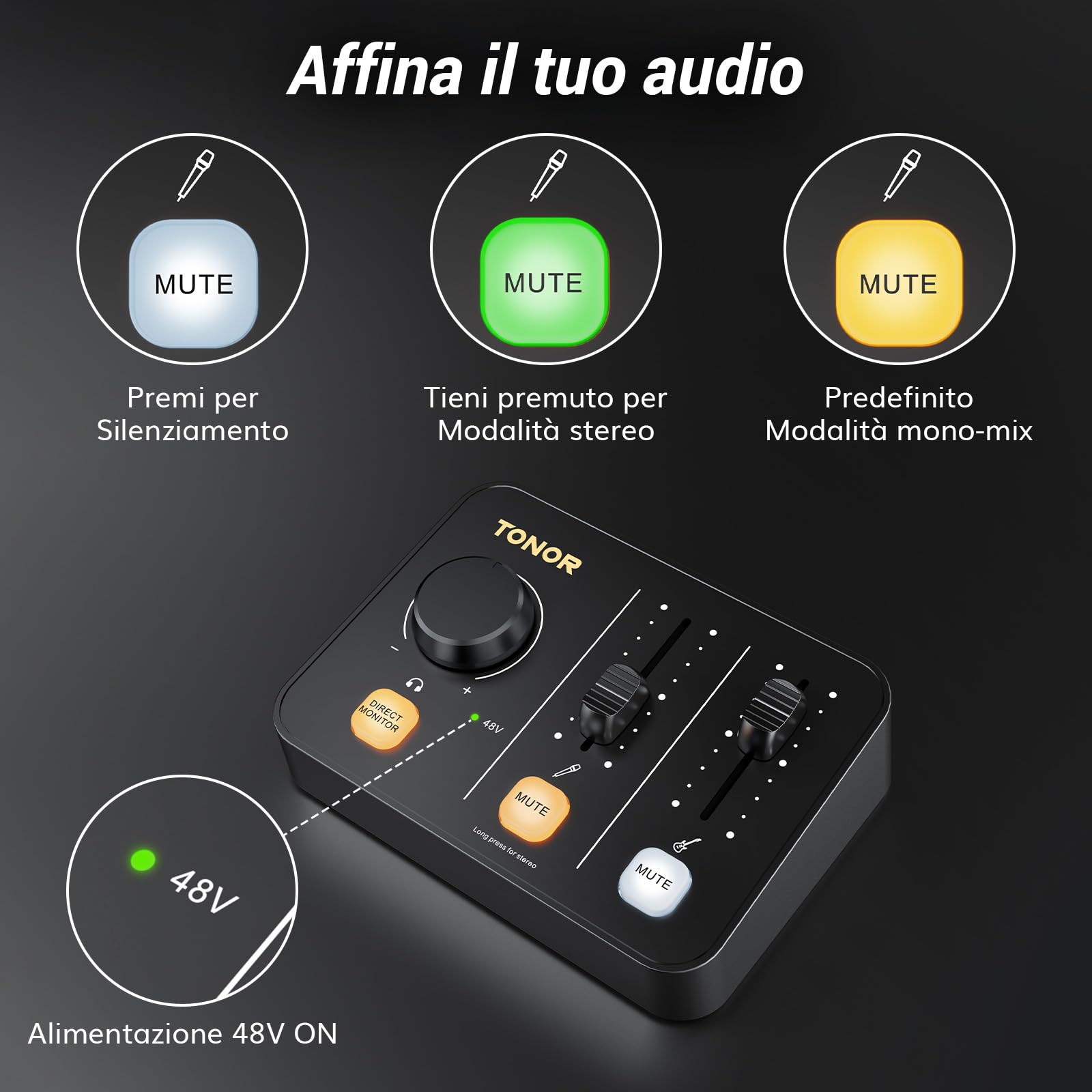 TONOR Podcast Equipment Bundle, Mixer Audio con Microfono Dinamico di Boom Arm Set, Microfono XLR con Interfaccia Audio da Studio, Pacchetto all-in-one per Podcasting, Streaming, Registrazione POD-1