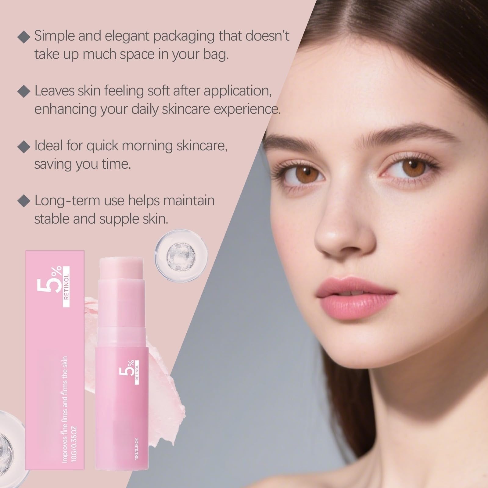 (5 sztuk) Pink Collagen Volume Multi Balm Stick, zmiękcza drobne linie, ujędrnia skórę Nawilżający podkład pod makijaż do twarzy, nielepki nawilżający wchłaniający Rapinde do ust,
