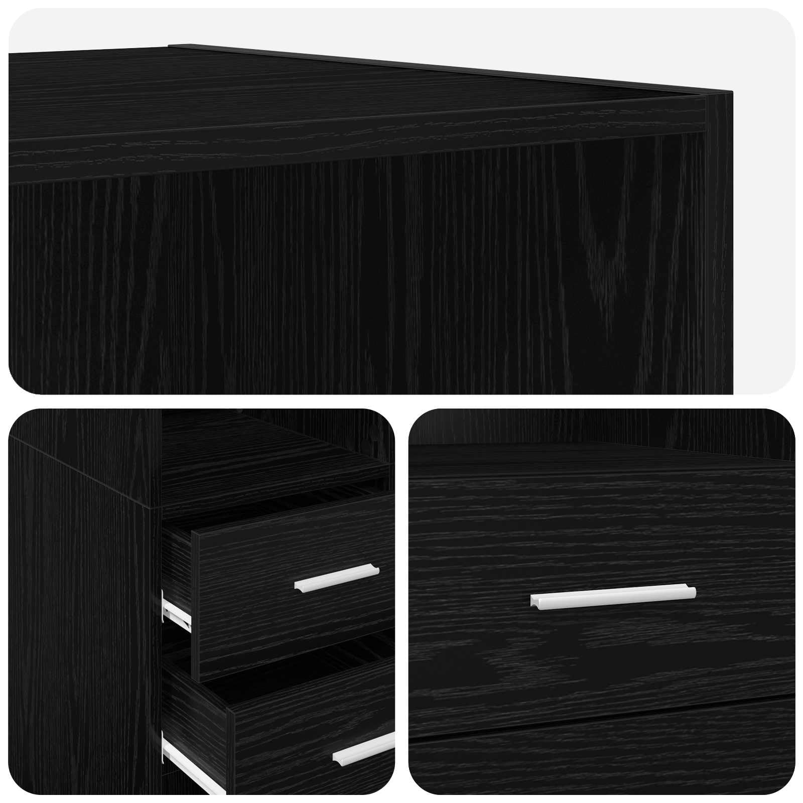 vidaXL Bücherregal Schwarz Eichen-Optik 30 x 42,4 x 185,2 cm, Moderner rechteckiger Bücherregal, geräumige Aufbewahrung, Holzregal für funktionale Wohnräume