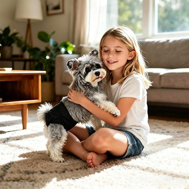Foto 7 de 7 de Paquete de 3 pañales reutilizables para perros (negro, M)