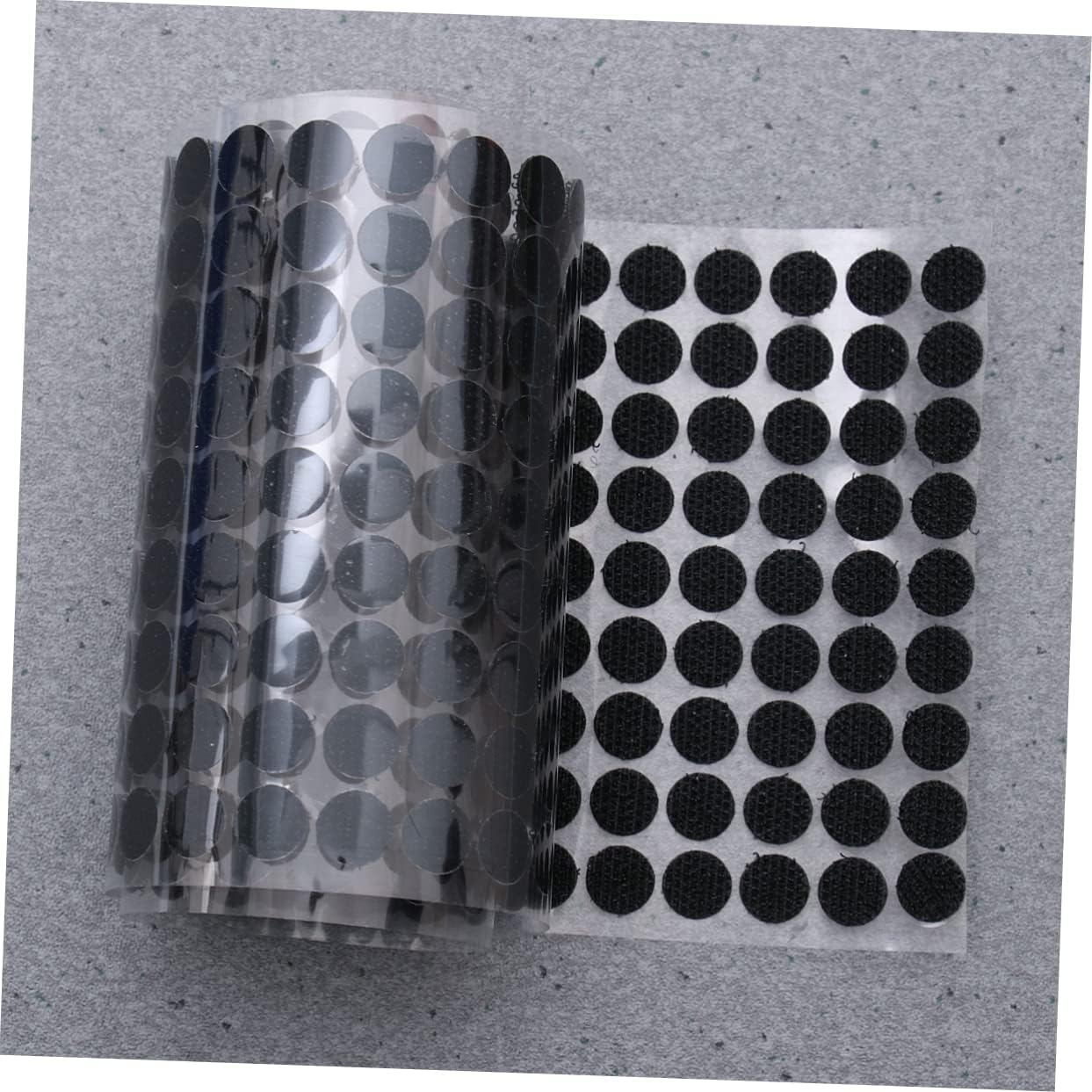 STOBOK 2700pcs Self-Adhesive Hook and Dots Black Round Tapes for Projects Use and Strong Adhesive