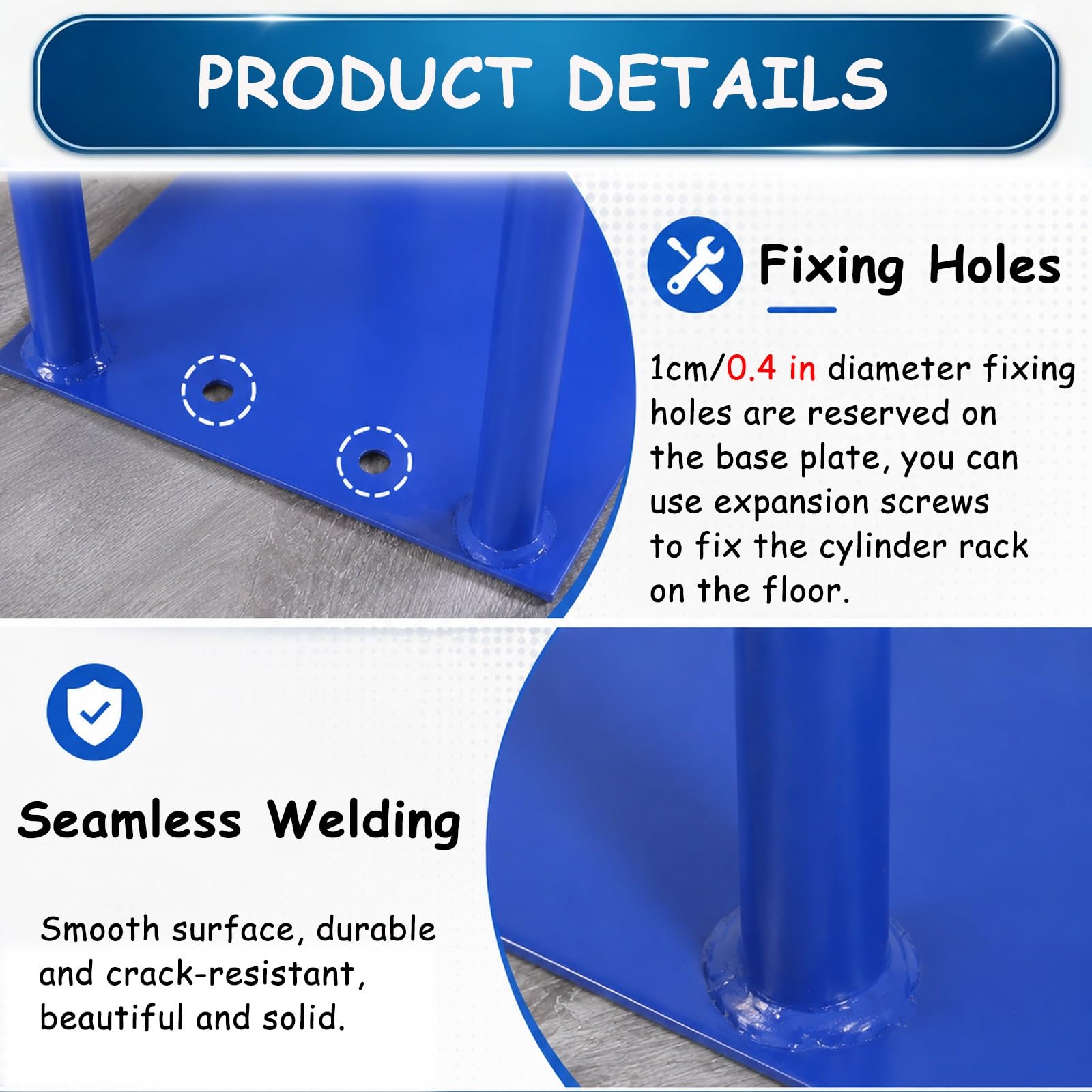 Soportes para bombonas de oxígeno Soporte De Almacenamiento para Cilindros De Gas con Cadena Ajustable, Soporte Antivuelco Independiente con Fijación Al Suelo(L 700mm/27.6")