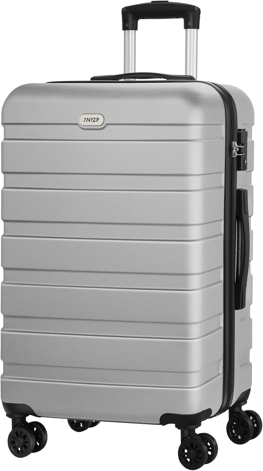AnyZip Luggage PC ABS Hardside Lightweight Suitcase with 4 Universal