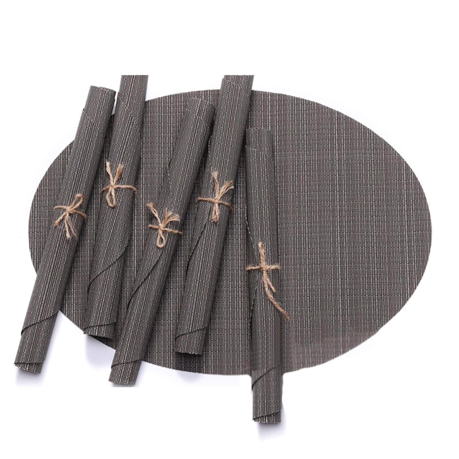Sets de table tissés gris foncé anti-tache lot de 4 pour protéger votre table