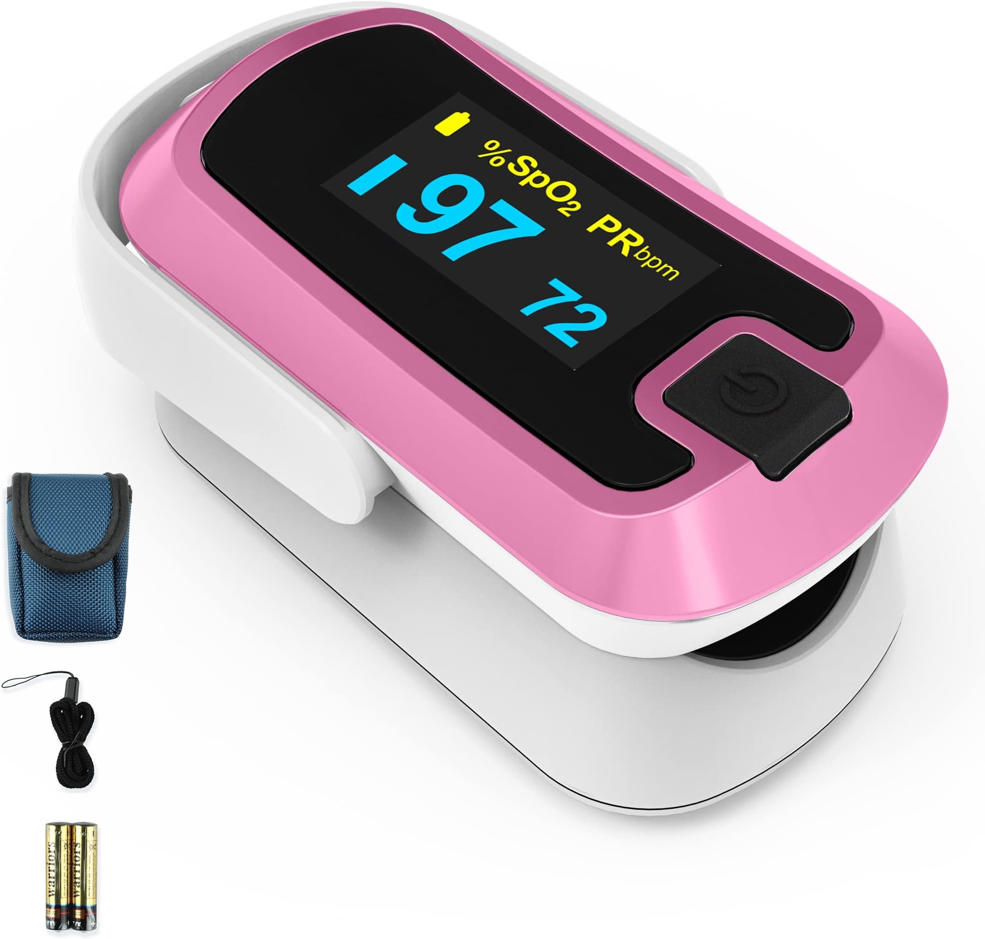 MIBEST MD300CN340P Fingertip Pulse Bar, Pulse Blood Oxygen Saturation Monitor with OLED display (Pink/White)