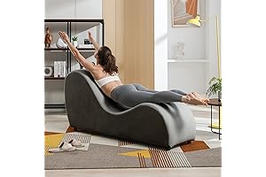 S Curved Yoga Chair for Adults - Velvet Chaise Lounge for Tantric Yoga