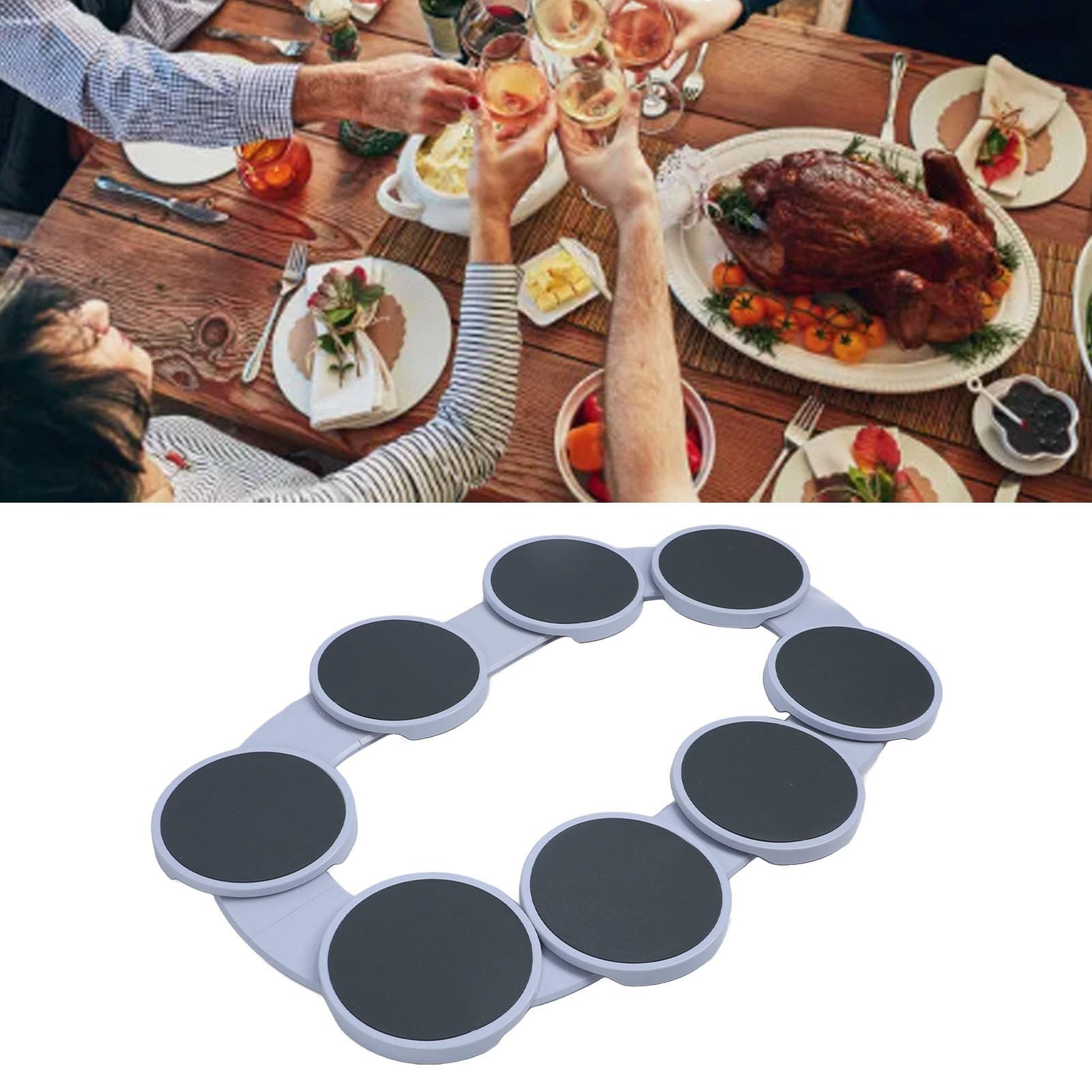 Vassoio per Giradischi con Rotazione a 360° Vassoio Organizzatore per Alimenti Rotante Portatile Riutilizzabile Multifunzionale per Tavolo da Pranzo