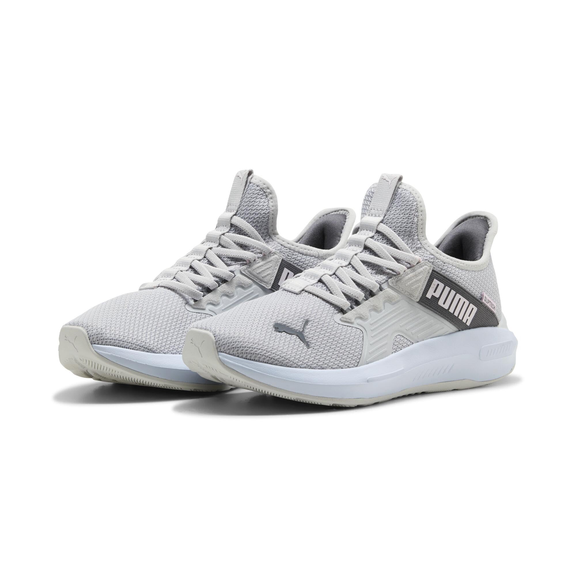 Puma Damen Softride Enzo 5 Slip Tech WNS Straßenlaufschuh, Glacial Gray-Powder Pink-Cool Dark Gray, Größe 41