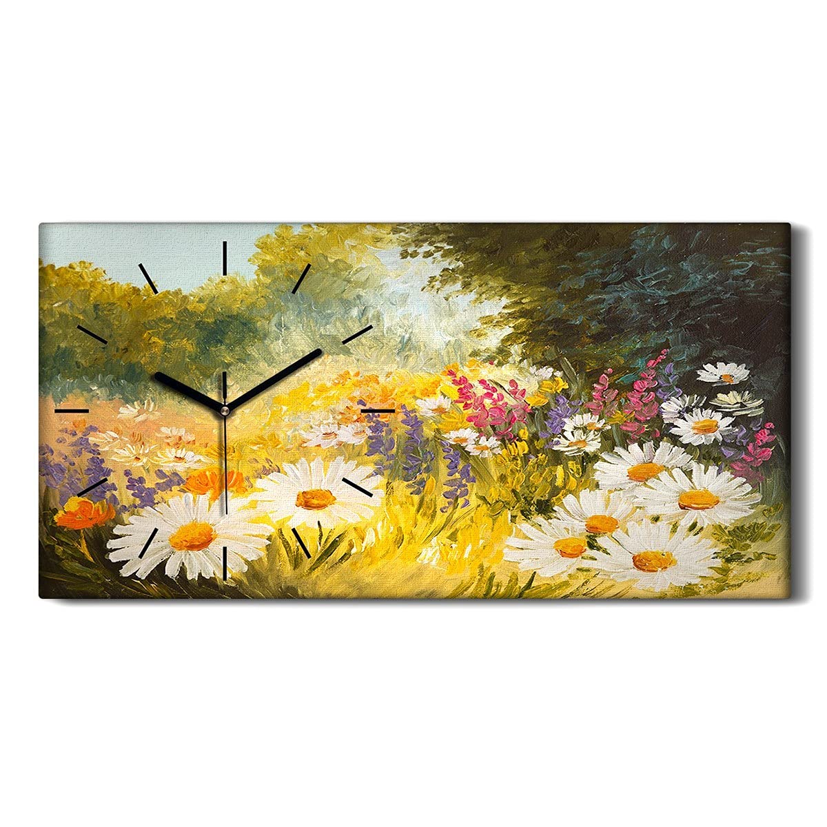 Horloge de Salon Champ de Marguerites Coloray Silencieuse 60x30