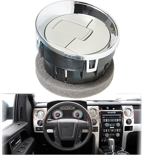 Miniatura 2 de Reemplazo de rejillas de calefacción de aire acondicionado para salpicadero cromadas para F150 F-150 2009-2014 9L3Z-19893-AA 9L3Z19893AA Negro