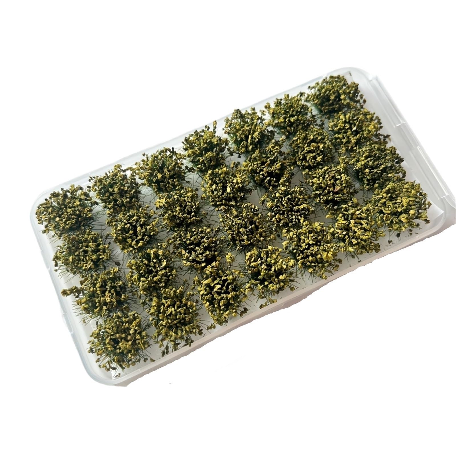 DUNSBY Model Trees 28pcs Static Lowland Shrubs Tuft, Miniature Terrain Scenery Model DIY For Train Landscape(Yellow)