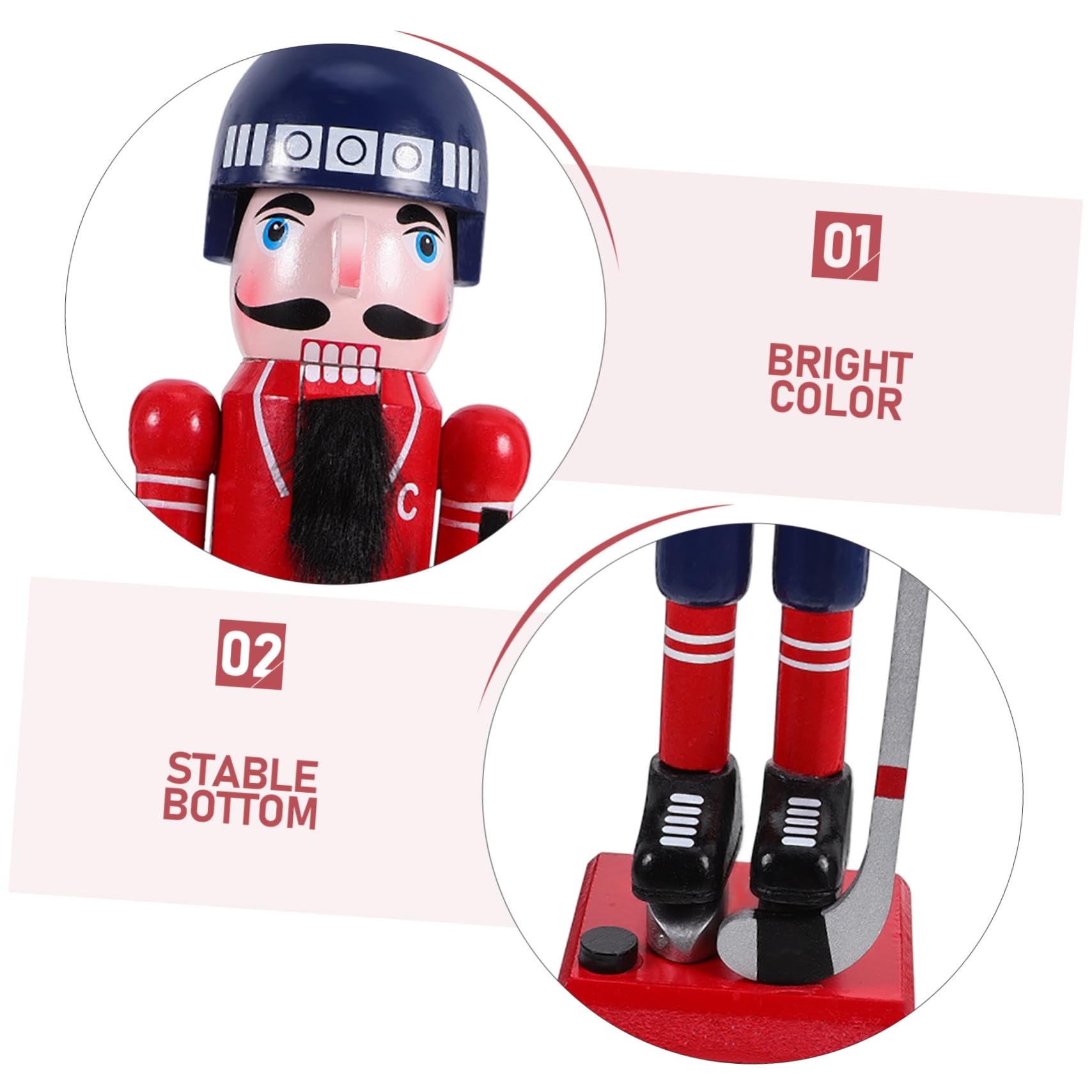 Figura Madera Decoración Mesa Navidad Temática Deporte para Adornos Festivos Hogar