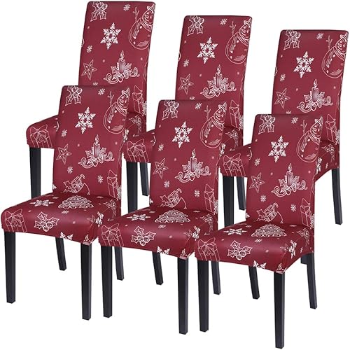 Vista 35 de SearchI - Fundas de silla para comedor, fundas de asiento elásticas, protectores de funda para sillas, funda lavable para sillas sin reposabrazos