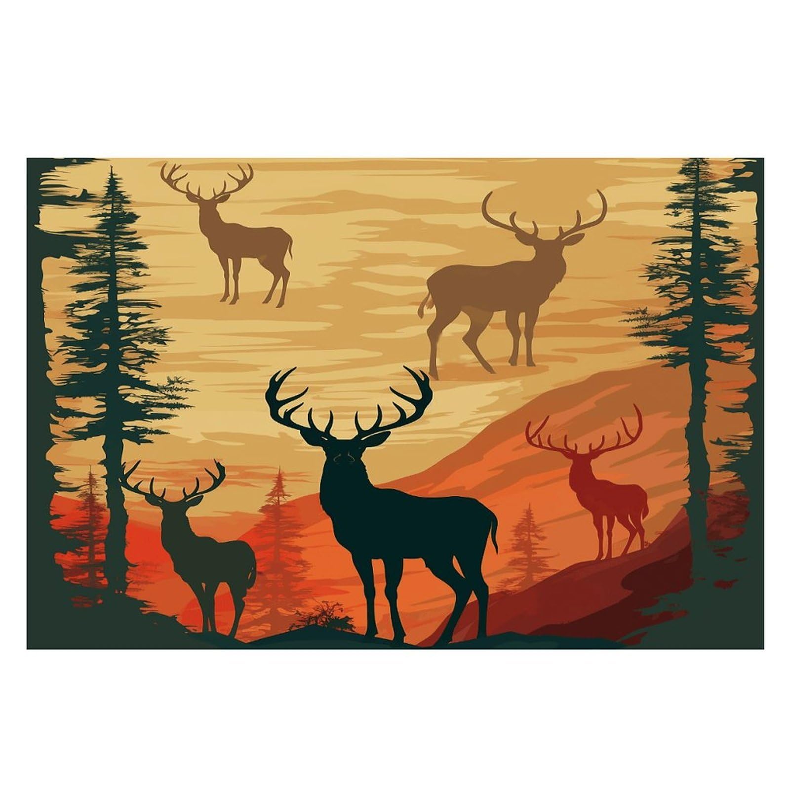 Placemats Placemats Deer Show Placement Mats for Dining Table Place Mats Suitable for Personal Dining Tables Dinner Parties BBQ Weddings
