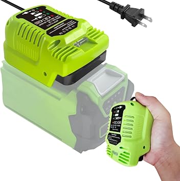 Charger for Greenworks 40V Battery,Portable Mini Charger Adapter,Replacement Compatible with 29482 29462 29472 BAF702 L-300 BAF704 BAF705Compatible with 40V G-MAX Power Toolsnot for 24V