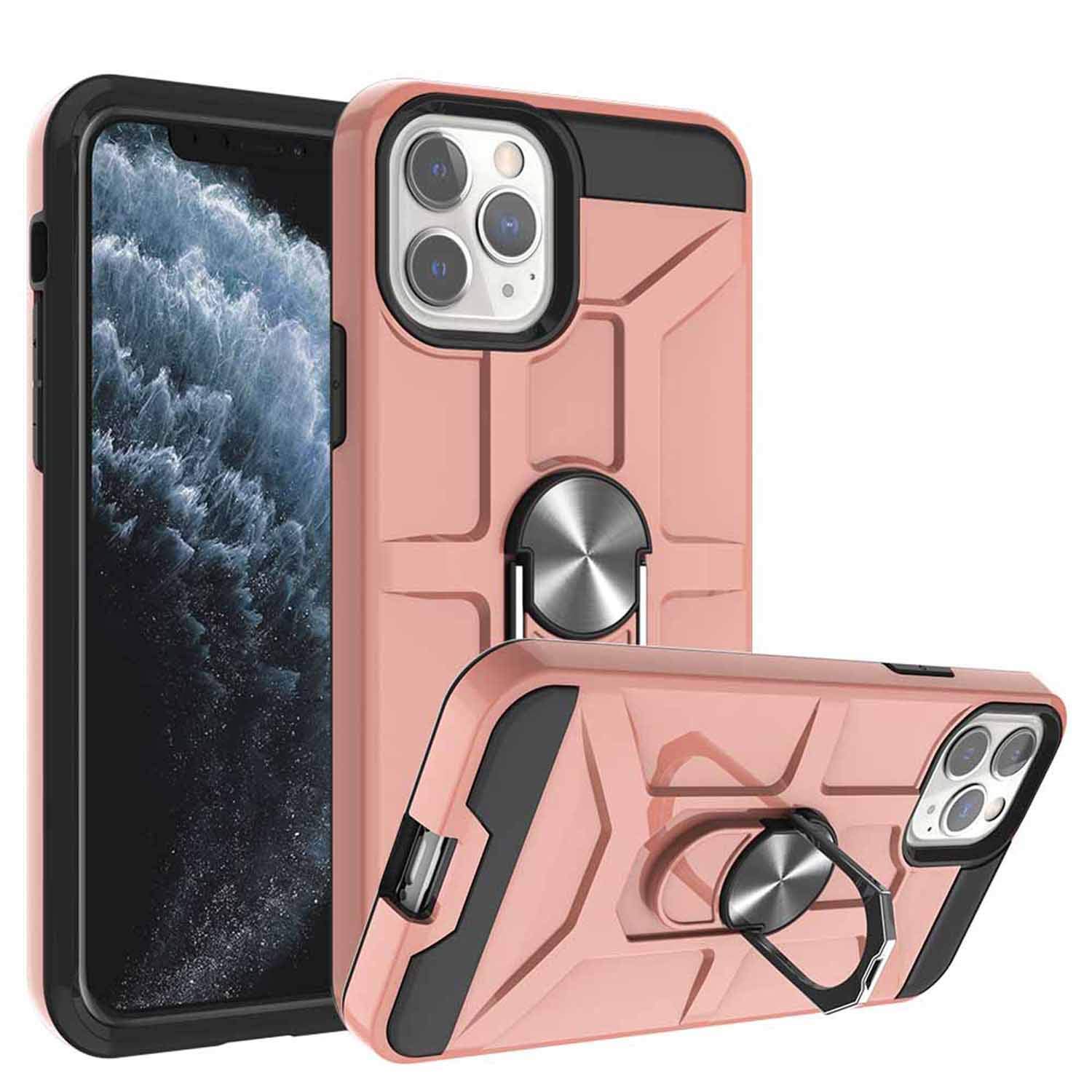 Case for iPhone 11 Case[ Soft TPU+Hard PC Military Grade] with 360°Metal Rotating Ring Holder Kickstand,Double-Layer Shockproof Anti-Drop Shell,Suitable for Apple iPhone 11 Case (6.1 inch)
