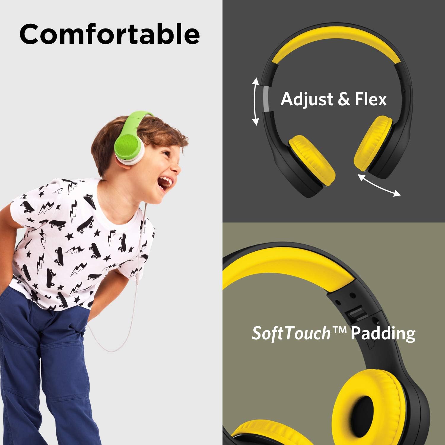 New Product LilGadgets Connect+ Style Kids Premium Volume Limited Wired Headphones with SharePort and Inline Microphone (Children, Toddlers) - Black/Yellow 🔥 Flash Sale LilGadgets Connect+ Style Kids Premium Volume Limited Wired Headphones with SharePort and Inline Microphone (Children, Toddlers) - Black/Yellow