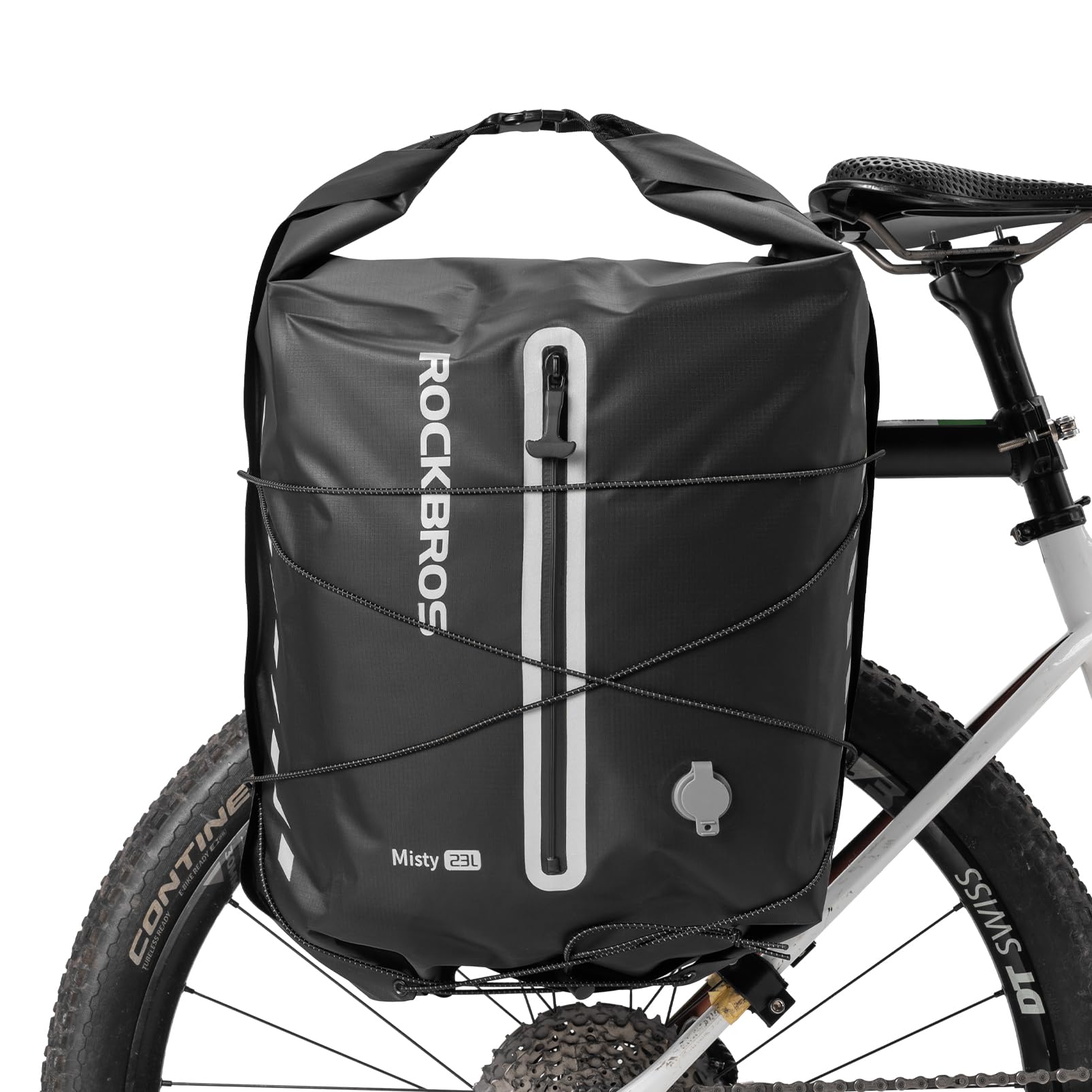 ROCKBROS Bike Panniers Waterproof 23L Adjustable Quick Release Buckles | 360° Rotating Ho…