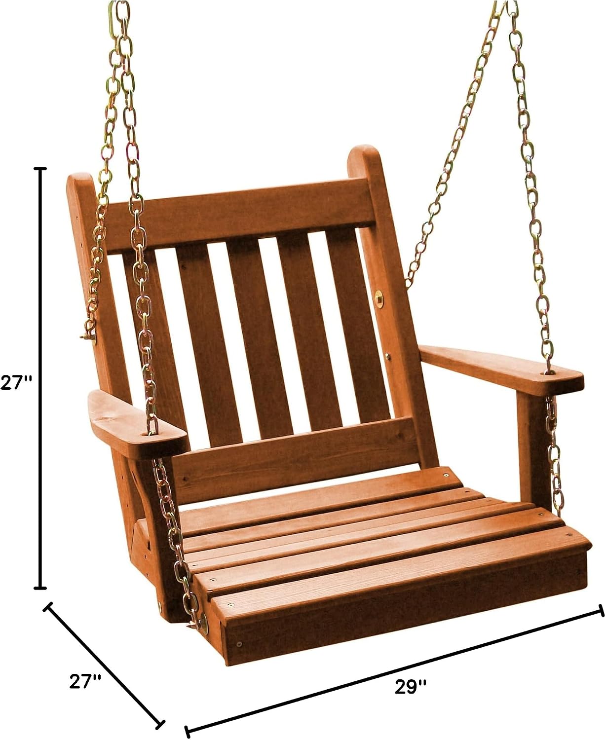 Furniture Barn USA -Chair Swing, Traditional English-Cedar 2Ft, Cedar Stain